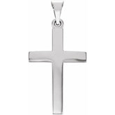 14K White Cross Pendant